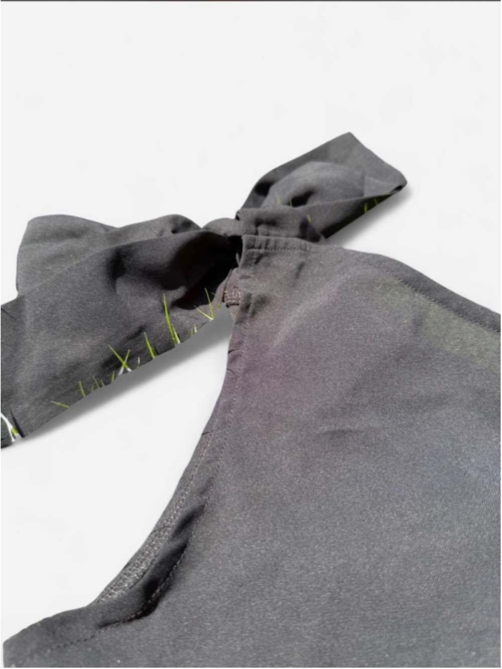 One-Shoulder Tie-Strap Tank Top Black - Picture 4 of 4